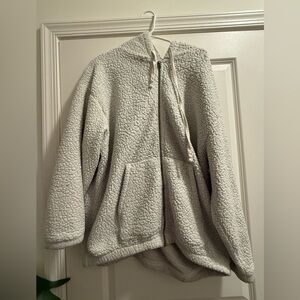 Cozy Oversized Sherpa Zip-Up Hoodie